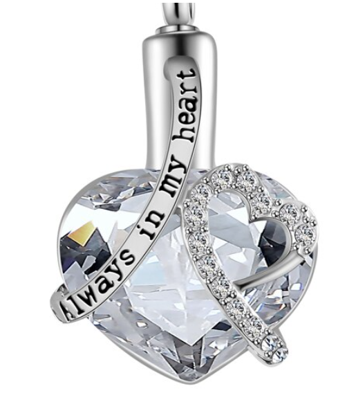 Pendentif Always in my Heart cendre - Urne Cinéraire Lambert