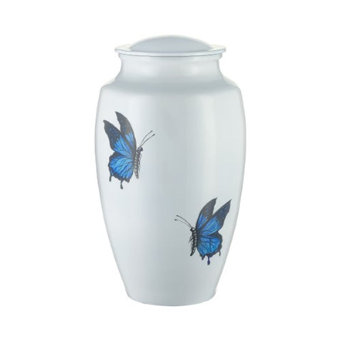 Urne blanche avec papillon
