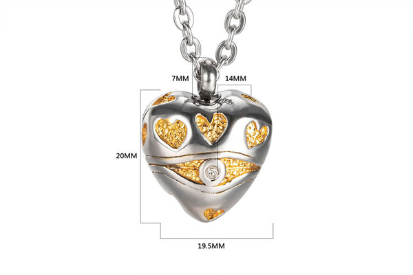 Pendentif en forme de coeur cendre - Urne Cinéraire Lambert