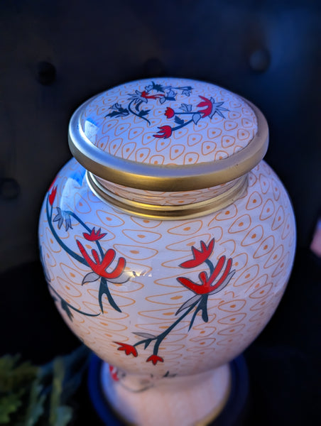 URNE COLIBRI ET FLEURS