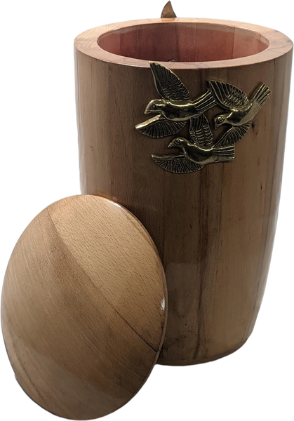 Urne en bois avec Colombes cendre - Urne Cinéraire Lambert